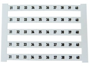 Klemmide märgistus DEK 6 FWZ 31-40 , Weidmüller, 0518960031
Klemmide märgistus DEK 6 FWZ 31-40 , Weidmüller, 0518960031