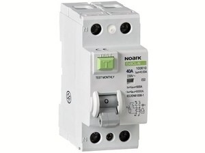  
	Rikkevoolukaitse 1-faasiline 40 A, 30mA(0,03A), Ex9CL-H, Noark, 100610 
