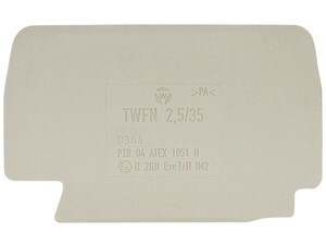  
	Концевая пластина TWFN 2,5/35, серая, Wieland, 07.312.6855.0 
