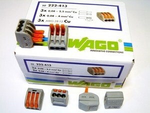 
	Klemmid Wago 3 x 0,08 - 4 mm² (avatavad), 222-413 
