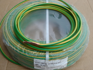  
	Оstan juhet 16 mm², kolla-rohelist 
