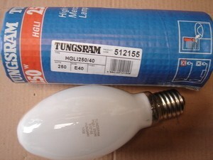  
	Elavhõbelamp 250W, HGLI250/40, Tungsram, 512155 
