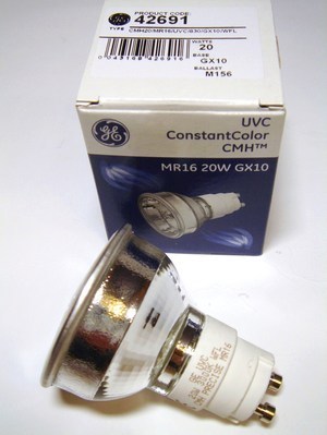  
	Metallhalogeniidlamp 20 W, General Electric, ConstantColor CMH20/MR16/UVC/830/GX10/WFL, 42691 
