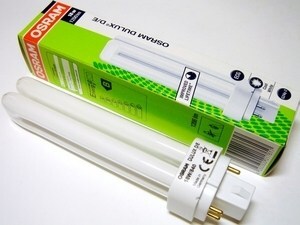  
	Kompakt-luminofoorlamp 18 W, Osram Dulux D/E, 18W/840/G24q-2,  4-PIN , 017617 
