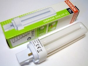  
	Компактная-люминесцентная лампа 13Вт, Osram Dulux D, 13W/830/G24d-1,  2-PIN , 025698 
