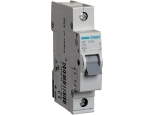  
	Модульный автоматический выключатель 1-фазный, C 6A, Hager, MC106A 
