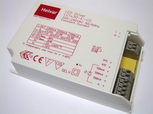  
	Elektrooniline  LED  trafo 30W, 350mA, 500mA, 700mA, 10-80V, Helvar, LC1x30-E-CC, 5503001 
