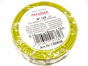  
	Elektriteip 19mmx10m, kolla-roheline, Cellpack 128, 145808 

