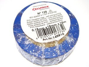  
	Изолента 19ммx10м, синяя, Cellpack 128, 145810 

