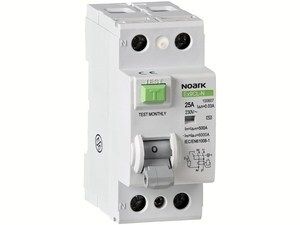  
	Rikkevoolukaitse 1-faasiline 25 A, 30mA(0,03A), Ex9CL-N, Noark, 100607 
