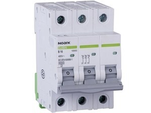  
	Модульный автоматический выключатель 3-фазный В 16A, Noark, Ex9BN, 100053 
