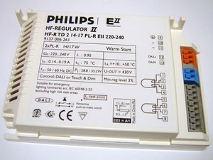  
	Elektrooniline drossel 2 x 14/17 W, Philips, HF-Regulator, HF-R TD 2 14-17 PL-R EII 220-240V, 9137006261 
