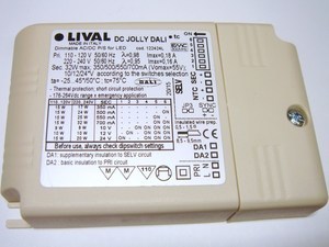  
	Elektrooniline  LED  trafo 9-32W, 350-700mA, max. 55V, DC Jolly Dali, 122424L, Lival 
