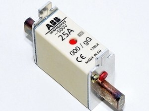  
	Плавкие предохранители 25A, OFAF000H25, ABB, 1SCA022627R0820 
