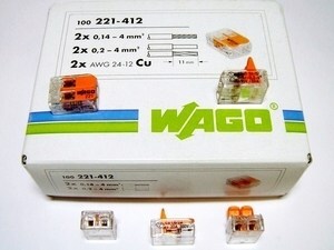  
	Klemmid Wago 2 x 0,14 - 4 mm² (avatavad), 221-412 
