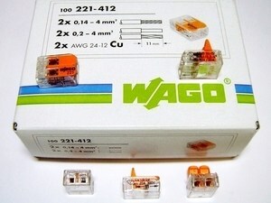  
	Klemmid Wago 2 x 0,14 - 4 mm² (avatavad), 221-412 

