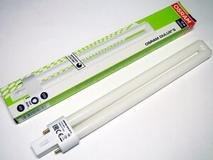  
	Компактная-люминесцентная лампа 11 Вт, Osram Dulux® S, 11W/840/G23, 010618 
