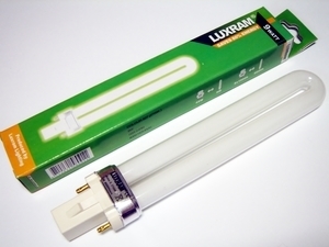  
	Компактная-люминесцентная лампа 9 Вт, Luxram Bona-S, 9W/827/G23,  2-PIN , 608823090 
