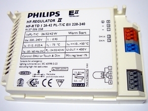  
	Elektrooniline ballast 1x26/32/42 W, Philips, HF-Regulator II, HF-R TD 1 26-42 PL-T/C EII 220-240V, 9137006258, 913401 
