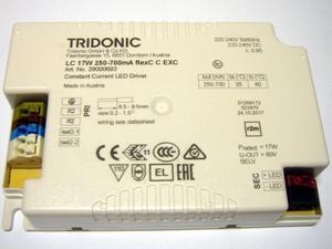  
	Elektrooniline  LED  trafo LC 17W, 250-700mA, Tridonic, 28000693 
