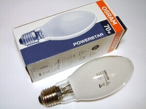  
	Metallhalogeniidlamp 70 W, Osram Powerstar HQI-E 70W/WDL/CO, 64393 
