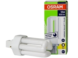  
	Kompakt-luminofoorlamp 13 W, Osram Dulux T Plus, 13W/830/GX24d-1,  2-PIN , 446929 
