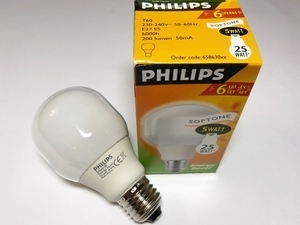 
	Säästulamp 5W=25W, Philips Softone T60, 658630 
