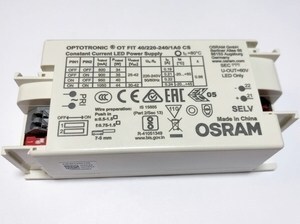  
	Elektrooniline  LED  trafo 34-44W, 800-1050mA, 25-42V, Optotronic® OT FIT 40/220-240/1A0 CS, Osram, 617339 
