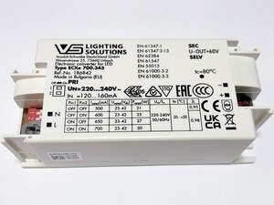 Электронный LED трансформатор 21-30Вт, 500-700мА, 23-42В, ECXe 700.345, Vossloh Schwabe, 186842
Электронный LED трансформатор 21-30Вт, 500-700мА, 23-42В, ECXe 700.345, Vossloh Schwabe, 186842