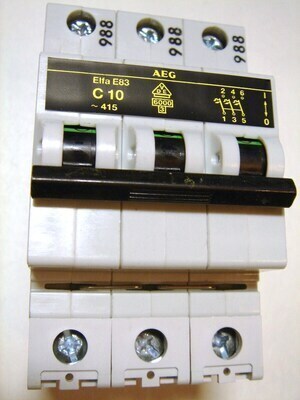  
	Moodulkaitselüliti 3-faasiline, C 10A, AEG, Elfa E83 
