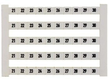 <p>
	Klemmide märgistus DEK 6 FWZ <strong>21-30</strong>, Weidmüller, 0518960021</p>
