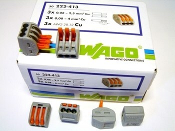 <p>
	Klemmid Wago 3 x 0,08 - 4 mm² (avatavad), 222-413</p>
