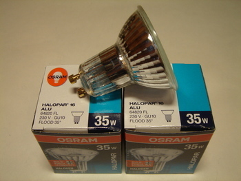 <p>
	Оstan halogeenlampe 35 W, 230V, Philips, Osram, General Electric, Tungsram, Sylvania</p>
