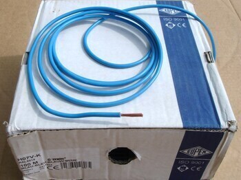 <p>
	Медный провод 6 мм², H07V2-K, синий, Top Cable</p>
