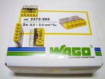 <p>
	Klemmid Wago 5 x 0,5-2,5 mm², 2273-205</p>
