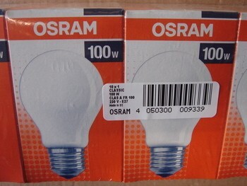 <p>
	Оstan hõõglampe 100 W, Philips, Osram, General Electric, Tungsram, Sylvania</p>
