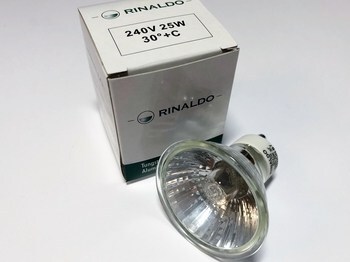 <p>
	Halogeenlamp 25W, <span style="color: #ff0000">240V</span>, 30°, Rinaldo</p>
