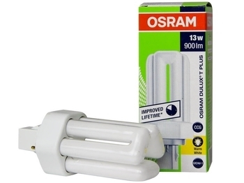 <p>
	Kompakt-luminofoorlamp 13 W, Osram Dulux T Plus, 13W/830/GX24d-1, <span style="color: #ff0000">2-PIN</span>, 446929</p>

