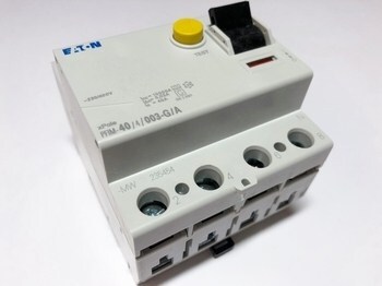<p>
	Rikkevoolukaitse 3-faasiline 40 A, 30mA(0,03A), Eaton, PFIM-40/4/003-G/A-MW, 235454</p>
