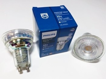 <p>
	Светодиодная лампа 3,7Вт=35Вт, 230В, 36°, Mas LEDspot VLE D 3,7-35W GU10 930 36D, Philips, 707753</p>
