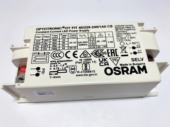 <p>
	Elektrooniline <font color="#ff0000">LED</font> trafo 34-44W, 800-1050mA, 25-42V, Optotronic® OT FIT 40/220-240/1A0 CS G2, Osram, 435650</p>
