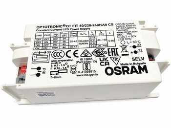 <p>
	Elektrooniline <font color="#ff0000">LED</font> trafo 34-44W, 800-1050mA, 25-42V, Optotronic® OT FIT 40/220-240/1A0 CS G2, Osram, 435650</p>
