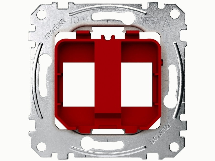 <p>
	Держатель для двух RJ-45 гнёзд, Merten, MEG4566-0006, Schneider Electric</p>
