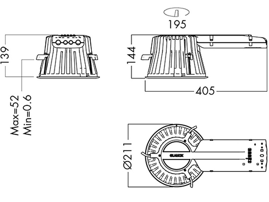 <p>
	Светодиодный светильник 20 Вт, D70-R195 LED 2200 <strong>DALI</strong> 840 LI SI/WH TRIM, Glamox, D70515371</p>
