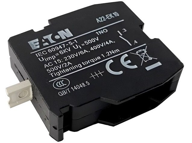 <p>
	Контактный блок 1NO, A22-EK10, Eaton</p>
