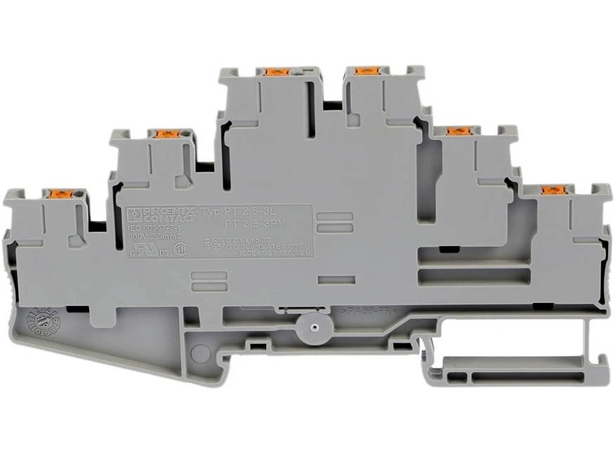 <p>
	Проходная клемма 2,5 мм², серая, PT 2,5-3L, Phoenix Contact, 3210499</p>
