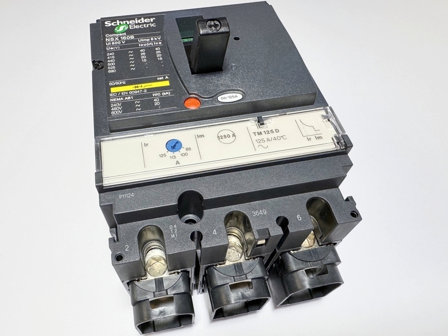 <p>
	Автоматический выключатель 3-фазный 125A, NSX160B, Schneider Electric</p>
