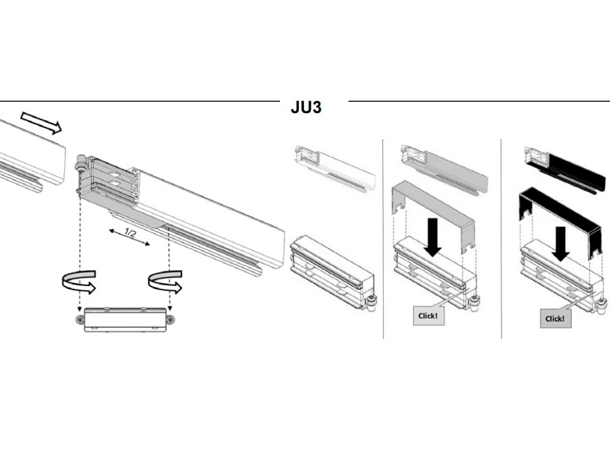 <p>
	Соединитель рельс для рельсовых светильников JU3, Unipro, 1459199</p>
