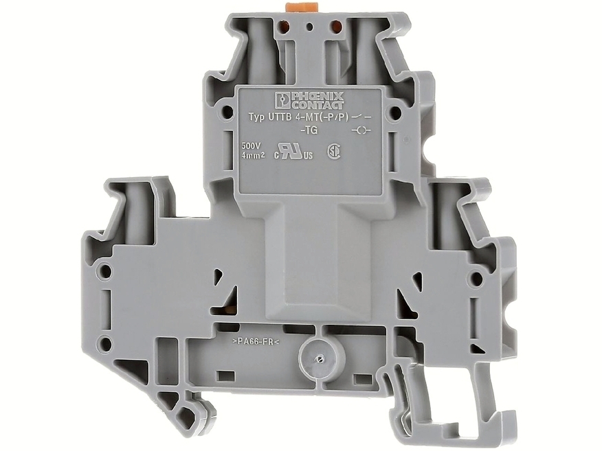 <p>
	Измерительная клемма 4 мм², серая, UTTB 4-MT-P/P-TG, Phoenix Contact, 3044762</p>
