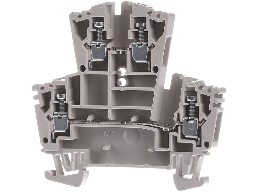 <p>
	Двухуровневая клемма 2,5 мм², серая, WDK 2,5, Weidmüller, 1021500000</p>
